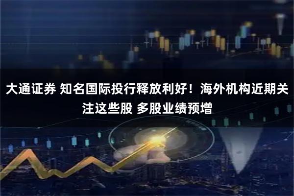 大通证券 知名国际投行释放利好！海外机构近期关注这些股 多股业绩预增